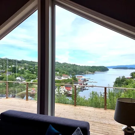 Luxury Fjord With Jacuzzi Stunning View And Grill Hut Tatil Evi Sveio