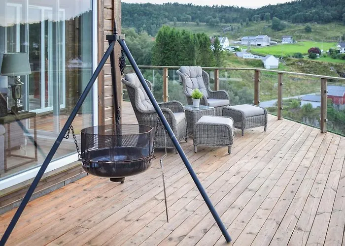 Luxury Fjord With Jacuzzi Stunning View And Grill Hut * Sveio